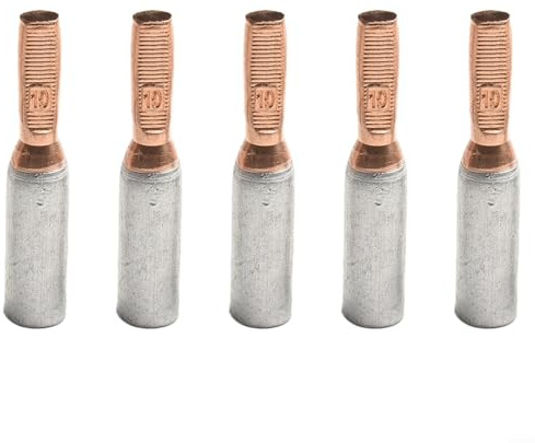 GTLA-10 Lot de 10 borniers en aluminium et cuivre pour câbles nus, connecteur de câble GTLA 10-35 mm², pour câbles nus, connecteur de terminal en fil argenté