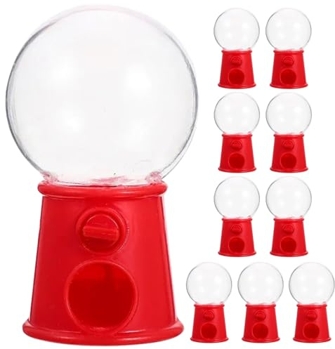 Ipetboom Distributore di Dolciumi Mini 10 Pezzi, Plastico Rosso Rotondo | Uso Semplice, Coordinazione Mano-occhio, Riutilizzabile, Interazione Genitore-ragazzo Ragazza, per Ragazzo Ragazza