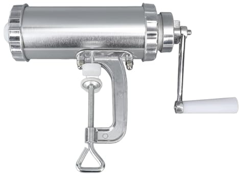 Zerodis Wurstfüller, Wurstbereiter aus Aluminiumlegierung mit 3 Füllrohren, Horizontaler Ergonomischer Griff, Manuelle Fleischfüllmaschine, Arbeitsersparnis für die Gewerbliche Nutzung