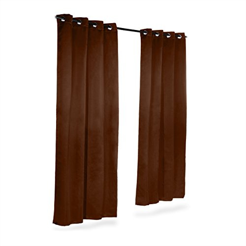 Relaxdays Verdunklungsvorhänge mit Ösen, 2er-Set, einfarbig, waschbar, HBT: 245 x 135 x 0,5 cm, schokobraun