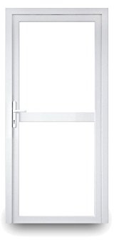 Nebeneingangstür - Klarglas oben und unten mit Mittelbalken - 2-fach-Verglasung - 60mm Profil - außen Knauf - BxH: 900x2000 - DIN Rechts