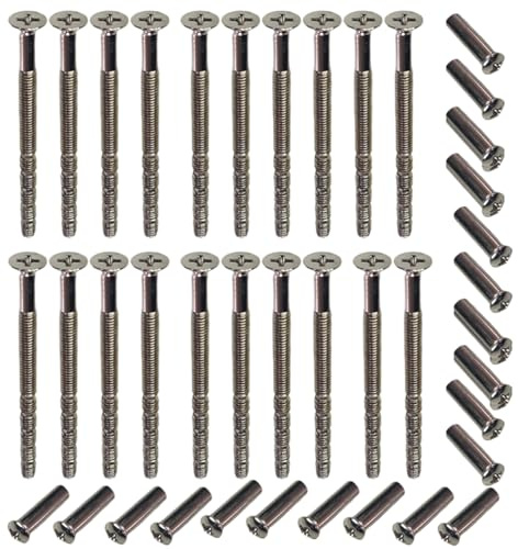 M4 x 60mm Door Handle Through Bolts Connecting Sleeve Chrome – Pack of 20 | M4 × 60mm male-to-female bolt set. Pack of 20 contractor pack. Suits doors up to 50mm. Handle, knob.