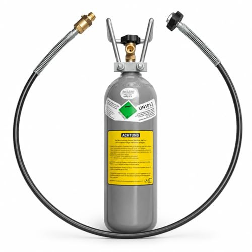 SPAR-SET: CO2 Adapter-Hochdruckschlauch + 2kg Eigentumsflasche CO2 geeignet für Wassersprudler Grohe Blue Home CO2 Schlauch umfüllen (2 Meter)