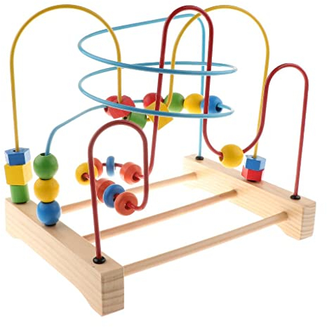 Perfeclan Holzspielzeug Motorikwürfel Motorikschleife Montessori Motorikspielzeug