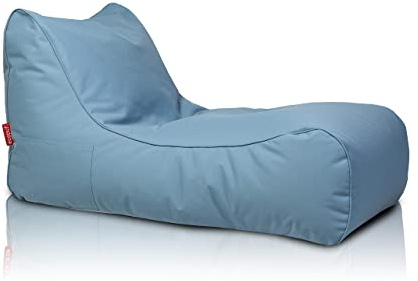 Ecopuf Wetterfester Outdoor Sitzsack Master Chaise Longue - Sitzsack mit Staufach und Griff - Wasserfester Stoffsack - Entspannungssessel - Wohnungseinrichtung - 115x65x60cm, Hellblau M6