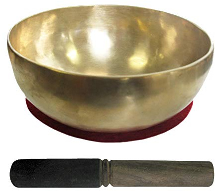Therapie KLANGSCHALE UNIVERSALSCHALE 800-900g Handarbeit NEPAL. 3-tlg Klangmassage SET. 1 x Klöppel + ZUBEHÖR. 70192-37