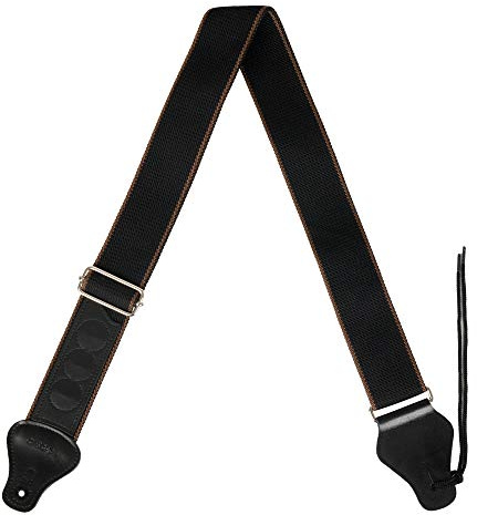 CASCHA Gitarren-Gurt verstellbar schwarz I Länge anpassbar von 89 bis 158 cm I 3 praktische Pick-Halterungen & Enden aus Leder I bequemer Gurt aus Baumwoll-Polyester-Mix I Guitar Strap