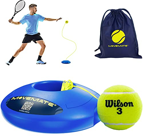 MOVEMATE Tennis-Trainer Set mit Wilson® Tennisball | innovatives Ballspiel für Draußen, im Garten, im Park für Kinder & Erwachsene | inkl. Transporttasche & Übungsvideos