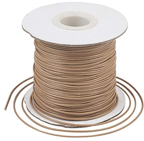 Craftdady 85 Yards/Rolle 1mm Kumihimo gewachste Polyesterschnur Perlenkette chinesische Knüpfschnur geflochtener Faden für Makramee-Armband, Schmuckherstellung, Burlywood