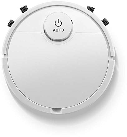 Sytaun Robot Spazzatrice Intelligente, Robot Spazzatrice Pulitrice, Dispositivo di Rimozione della Polvere Aspirante Automatico Ricaricabile 3 in 1 Bianco