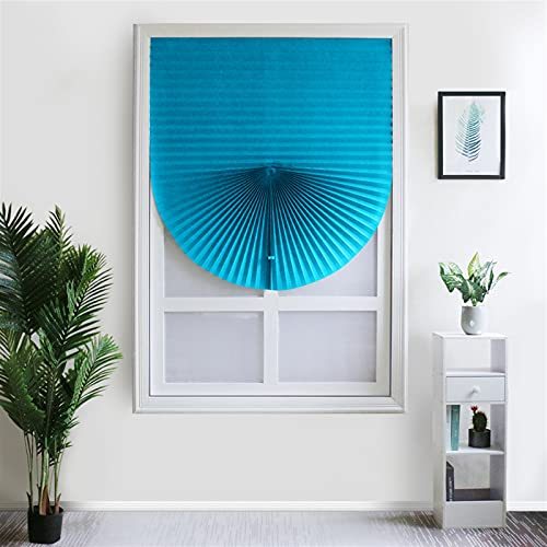 Heavyoff Faltjalousie Plissee Faltrollo Ohne Bohren mit Selbstklebend Thermo-Plissee Blickdicht für Fenster und Tür Sichtschutz und Sonnenschutz 60x180cm/23.6 W x 70.8 H Blau