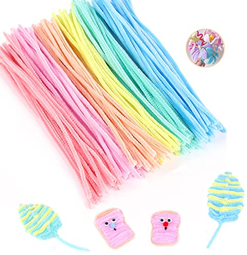 KAYSENSUK 500 Stück Pfeifenreiniger Chenilledraht Bunt Biegeplüsch 6mm Breit 30cm Lang für Basteln und Dekorieren Drahtskulpturen (500 Gemischte Farben)