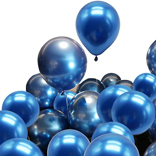 Palloncini blu metallizzati, 100 pezzi, 25,4 cm, in lattice, per compleanni, matrimoni, festival, feste, decorazioni