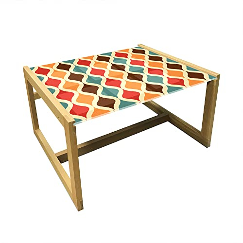 ABAKUHAUS Retro Couchtisch, Funky Verschiedene Formen, Acrylglas-Mitteltisch mit Holzrahmen für Büros Wohnheime, Mittel Größe, Mehrfarbig