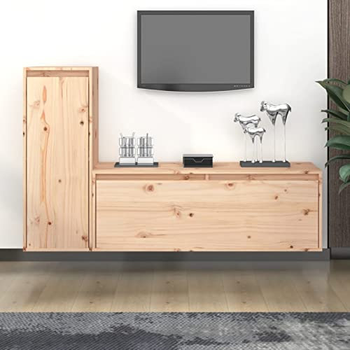 Tidyard Meubles TV Bois Massif de Pin Solide et Durable Design Elégant