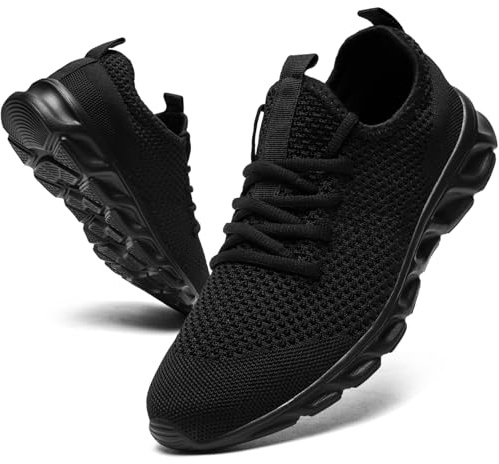 Womens Trainers Gym Running Shoes Tennis Sneakers Ladies Black Size 5 UK