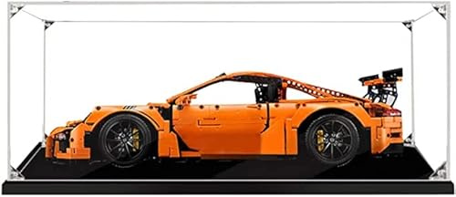 APRILA Acryl Vitrine für Technic 42056 - Porsche 911 GT3 RS, Staubdichte Vitrine Transparente Schaukasten Aufbewahrungsbox für Modelle Sammlerstücke, 62 x 30 x 20CM (Nur Vitrine)