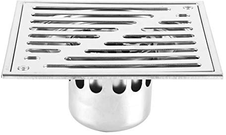 Tbest Edelstahl 150 X 150, Anti-Verstopfen Abflussgitter, Modern, Silber, Edelstahl-Sieb-Konstruktion, Für Badezimmer, Abflusstor, Großes Abflussrohr (150 mm)
