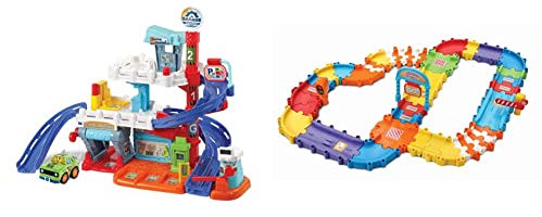 VTech Toot-Toot Drivers Fix & Fuel Garage & Toot-Toot Drivers Track Set, First Kid's Car Set, Cars for Boys and Girls, Suitable for Kids Aged 1 to 5 Years Old