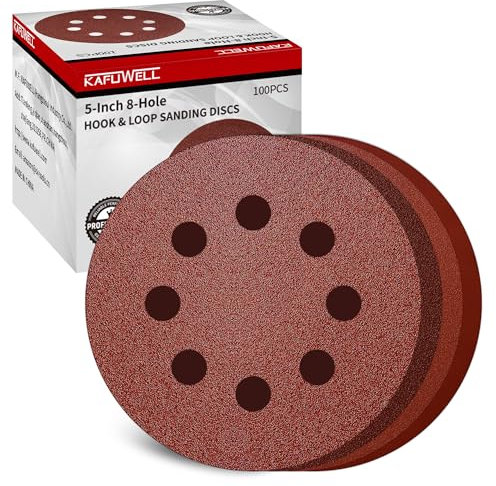 KAFUWELL 40 Pezzi Dischi Abrasivi 125mm, Carta Vetrata Abrasiva 8 Fori per Levigatrice Orbitale(Grana 60/120/240/320)