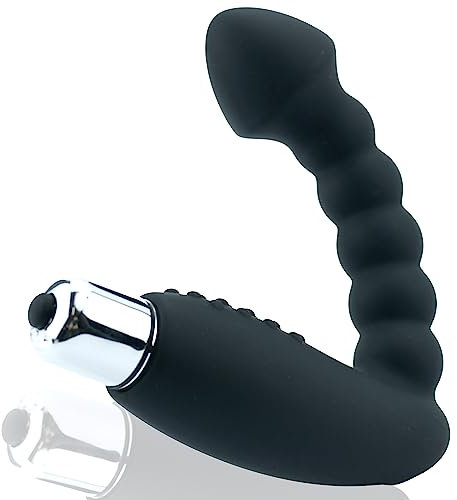FOPS Vibratore Prostatico per Uomo Plug Anale 10cm ⌀3cm Silicone Nero Impermeabile Stimolatore Prostata Sex Toy per Principianti Esperti A11-9