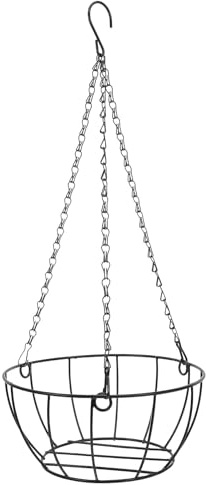 CIYODO Panier à Fleurs Suspendu en Fer Noir pour Balcon et Jardin, Support de Pot de Fleurs 55X24X10,5 CM Design Épais et Suspendu pour Décoration Extérieure