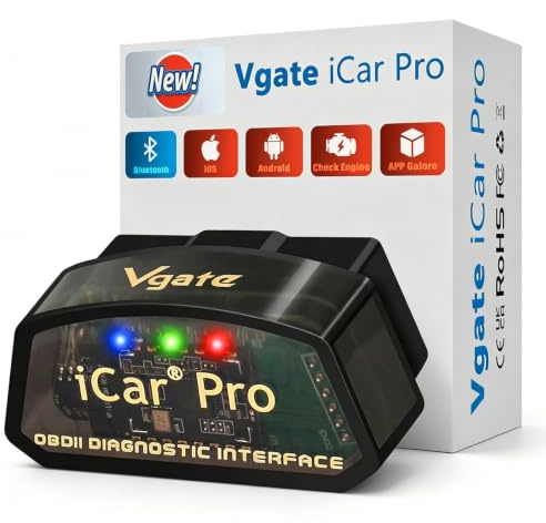 Vgate iCar Pro OBD2 Diagnosegerät, Bluetooth 4.0 OBDII Diagnosewerkzeug für iOS, iPhone, Android und Windows, Codeleser funktioniert mit den Gängigsten OBD-Apps
