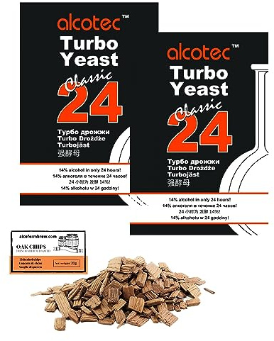 2 x Turbohefe - Alcotec Classic 24-175g, Hefe zur Zuckergärung, Turbo Hefe, Hefe für Maische, Hefe für die Gärung, Wodka-Hefe