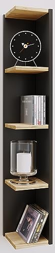 VCM Standregal 15x17x97 cm 4 Fächer Holzwerkstoff Bücherregal Deko | Aufbewahrung für Bücher und Zeitschriften - Wohnzimmer oder Flur - Vielleser - Für mehr Ordnung im Alltag
