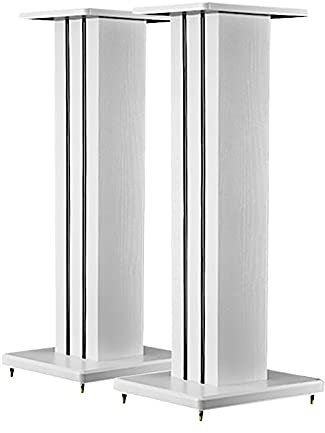 Pieds d'Enceintes Une Paire de Supports d'enceintes à Grain de Bois Blanc, pour Satellites et Petites Enceintes de bibliothèque, avec Pieds en cuivre Pur, faciles à Assembler (Taille : 15 cm)