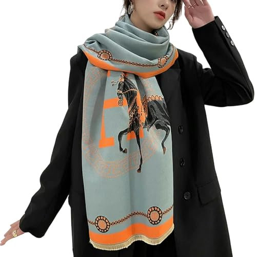 ARMIYO Schal Damen Winter Vielseitige Winterwärme Multifunktionale Nachahmung Kaschmirschal-blauer See-einheitsgröße