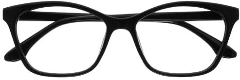 OPULIZE KAT Lunettes de Lecture - Élégante Monture Œil-de-Chat - Noir Brillant - Modèle Mixte pour Hommes et Femmes - Charnières à Ressort - R59-1 - +2.50