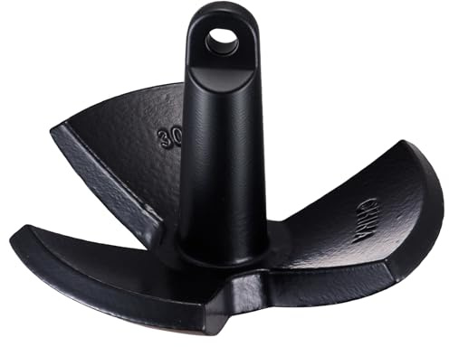VEVOR Ancla de Río 13,6 kg Ancla de Barco de Hierro Fundido Revestida de Vinilo con Grillete Ancla de Seta de Grado Marino para Botes de hasta 30 pies para Muelles de Ríos y Lagos con Fondo de Lodo