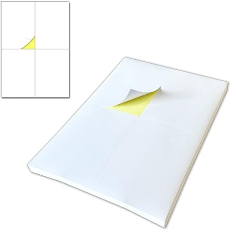 15 Blatt, 60 Stück - Etiketten Selbstklebend Bedruckbar, Klebeetiketten zum Beschriften Bedrucken Versandetiketten A4 (148,5 x 105 mm, A6)