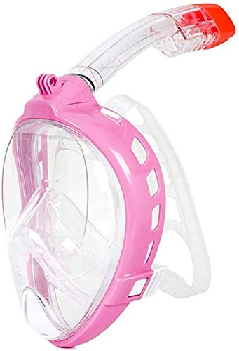 ZGYOZMNG Tauchmaske, Tauchmaske, Taucherbrille, Trockenschnorchel-Set, Tauchanzug, Schwimmbrille, Vollgesichts-Schnorchelmaske (Pink M)