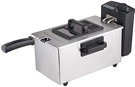 GHKFEJGDEN Freidora de 3 litros con Ventana Transparente, Temperatura Ajustable, Recipiente de Aceite extraíble, Pollo, camarones, Papas Fritas, Patatas Fritas y más