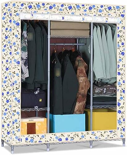 KAYEF Temporärer Kleiderschrank aus Stoff, tragbarer Kleiderschrank, Lagerregal, Schlafsaal, Privatunterkunft, Campingschrank, offener Schlafzimmerschrank, 170 x 140 x 45 cm (Größe: 170 x 140 x 45