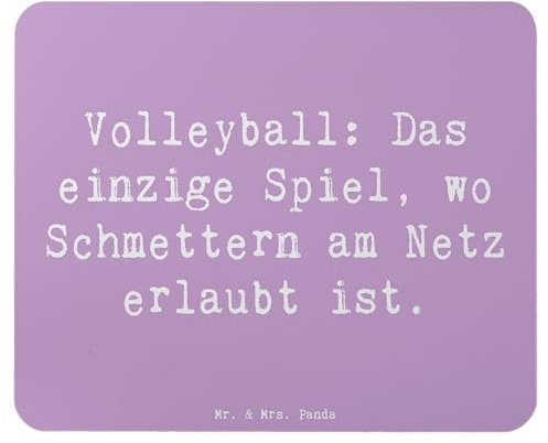 Mr. & Mrs. Panda Mauspad Spruch Volleyball Schmettern - Geschenk, Laufen, Teamarbeit, Einzigartiges Mauspad, Kraft, Ausdauer, Mausunterlage,