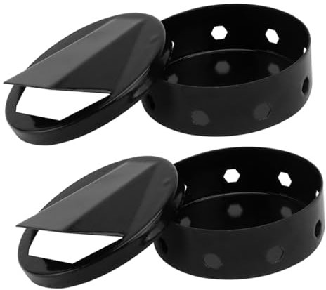 TINEASUR 2piezas Cajas para Ahumar Barbacoas Bandejas De Esmalte Negras para Ahumar Carne Suministros para Cajas De Ahumador