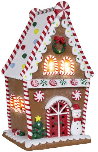 Christmas Paradise LED Lebkuchenhaus 29cm Weihnachtliche Dekoration Pfefferkuchenhaus Braun