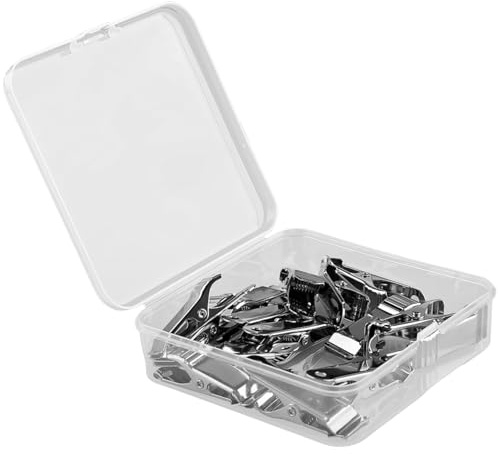 Bojueshaw 15pcs Metal Spring Clamps,Mini Clamps Alligator Clips,Test Line Crocodile Lead Clip,Small Clamps for Work Crafts Wire Photo Curtain Crafts