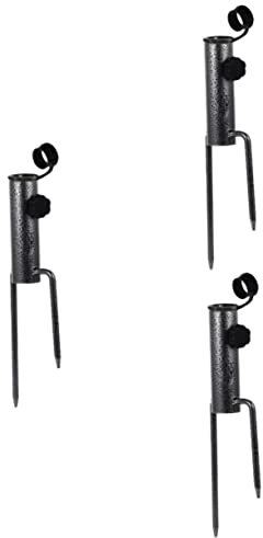 Sosoport Lot De 3 Supports De Parasol en Fer De 3 6 Cm Piquets De Sol pour Parasol Dextérieur Ancrage Facile À Transporter