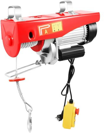 Elektrische Seilwinde 500kg bis 1000kg, 12m Seilzug Motorwinde 1600W Seilhebezug Kettenzug