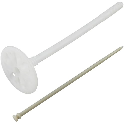 AERZETIX - Juego de 10 tacos de aislamiento a golpear Ø10x200mm + 10 clavos 205mm - en nylon - fijación para paneles térmicos poliestireno extruido expandido lana de roca