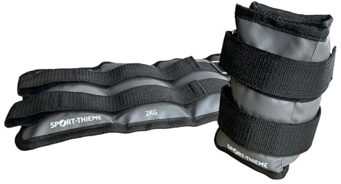 Sport-Thieme Gewichtsmanschetten Allround | Für Hand u. Fußgelenke | Eisensand-Füllung, Klettverschluss | 1 Paar, versch. Gewichte | Neopren PU, Lauf- & Krafttraining