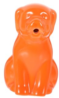 VERDANVERSE Ceramic Milk Cup and Animal Creamer Jug, Orange Dog-Shaped Porcelain Milk Holder with Handle, Small Sauce Pitcher for Home Coffee and Beverage Serving