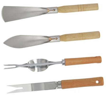 Kisangel Kit Outils Jardinage INOX avec Manches Ergonomiques pour Plantation Désherbage et Entretien Jardin Maison Bureau et École