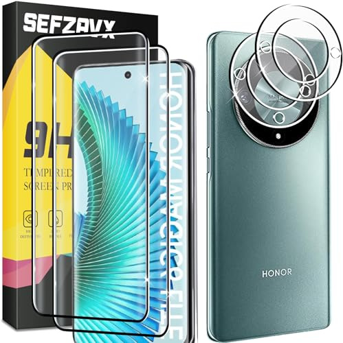 SEFZAVX 2+2 Piezas Protector de Pantalla para Honor magic 6 lite 5G Cristal templado, Sin Burbujas, Alta Definicion, 9H Dureza Cristal Templado Anti-Arañazos Vidrio Templado Protectora