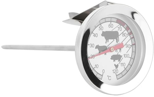 DECOMELODY Termometro da Cucina Analogico in Metallo per Forno e Barbecue Ultra Rapido Resistente Calore e Alta Precisione per Grigliate e Arrosti Strumento Essenziale per Sicurezza