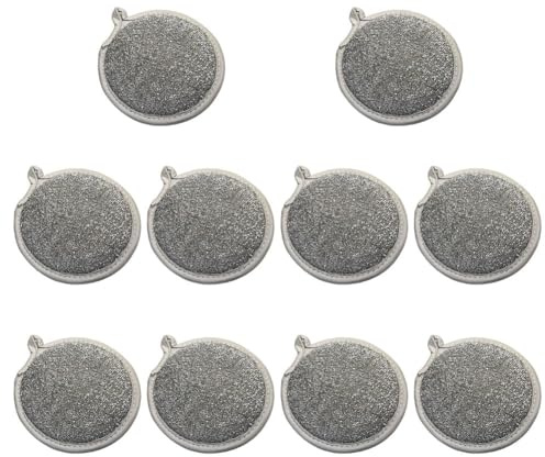 Homeponnew Doppelschichtige Draht-Spüllappen, Mehrzweck-Küchenschrubber für die Reinigung von Arbeitsplatten und Utensilien, 10 Stück, Silber